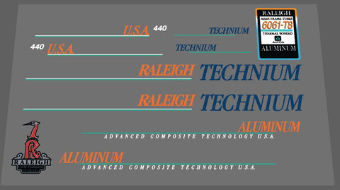 Raleigh Technium Decal set