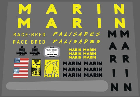 Marin Palisades yellow decal set