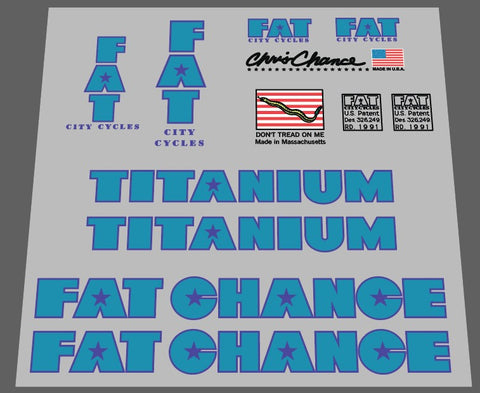 Fat Chance Titanium Decal set