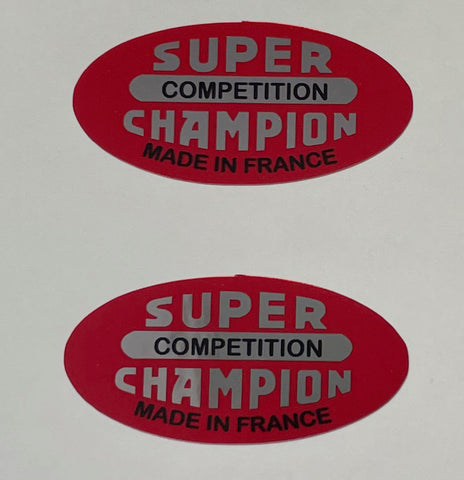 Super Champion Competition rim decals on foil
