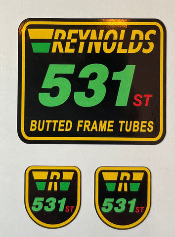 531 ST butted frame tubes decal set