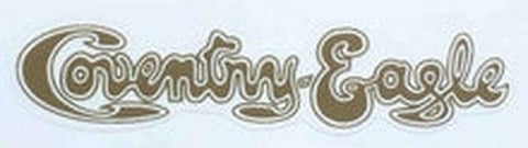 COVENTRY EAGLE gold solid script with fine gold outler line.