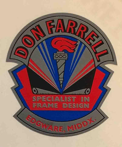 DON FARRELL (middlesex) Head/seat decal.