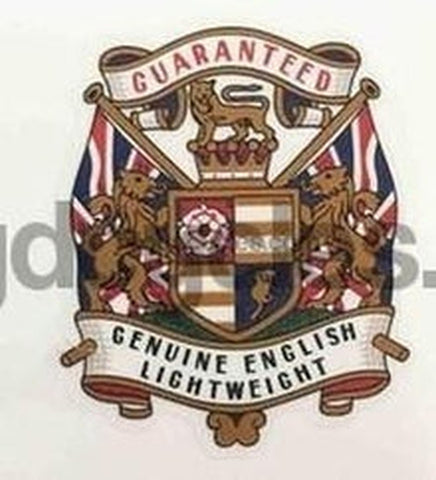 GENUINE ENGLISH LIGHTWEIGHT decal.