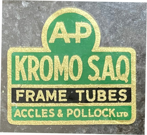 ACCLES & POLLOCK "Kromo SAQ" tubing transfer.