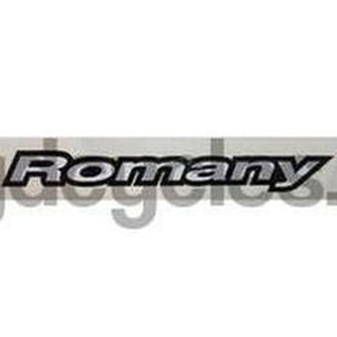 ORBIT top tube decal for "Romany". White with black edge