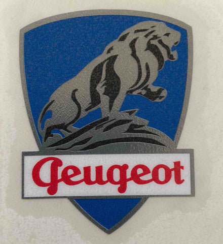 Peugeot head/seat crest for earlier machines.
