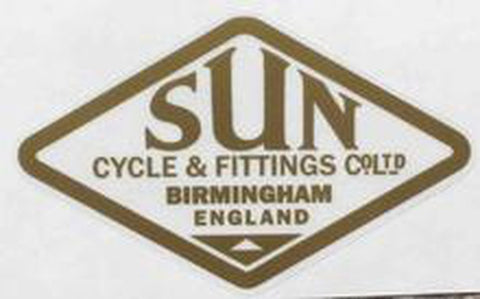 SUN. Gold diamond shaped for head or mudguard.