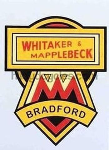 WHITAKER AND MAPPLEBECK (Bradford) Head/seat decal.